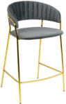 King Home Margo Bárszék Velúr Sötétszürke Arany Vázzal