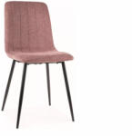 SIGNAL MEBLE Alan Brego Étkezőszék Rózsaszín Szövet Fekete Fém Vázzal