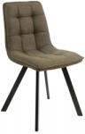 SIGNAL MEBLE Ellis Bjorn Olívazöld Kárpitozott Étkezőszék Fekete Fém Lábakkal