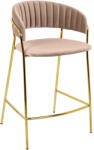 King Home Margo Bárszék Velúr Kaki Arany Vázzal