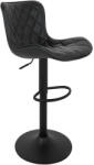King Home Favius Állítható Magasságú Bárszék Steppelt PU Bőr Fekete