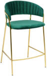 King Home Margo Bárszék Velúr Sötétzöld Arany Vázzal