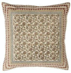 Clayre & Eef Párnahuzat 50X50cm, Szőnyegmintás, Bordó Szegélymintával, Pamut - fizz