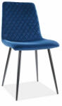 SIGNAL MEBLE Irys Velvet Steppelt Bársony Étkezőszék Tengerészkék Fekete Vázzal