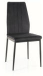 SIGNAL MEBLE Atom Velvet Fekete Bársony Étkezőszék Fém Vázzal