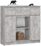 AKORD K100 Beton Komód 3 Fiókos 2 Ajtós Tárolószekrény