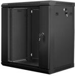 Lanberg 12U 19" fali rack szekrény 600x450mm fekete (WF01-6412-10B) (WF01-6412-10B)