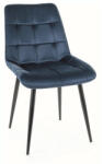 SIGNAL MEBLE Chic Monolith Bársony Étkezőszék Tengerészkék Hidrofób Kárpittal
