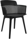King Home Torre Polipropilén Étkezőszék Fekete Áttört háttámlával