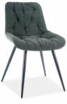 SIGNAL MEBLE Prága Fjord Kord Étkezőszék Zöld Fekete Fém Steppelt