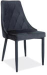 SIGNAL MEBLE Trix Velvet Elegance Bársony Étkezőszék Fekete Fém Steppelt