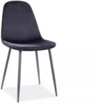 SIGNAL MEBLE Fox Velvet Bársony Étkezőszék Fekete Matt Vázzal