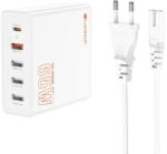 Lamtech Incarcator de retea GaN Fast Charge PD 1xUSB Type-C 4xUSB QC3.0 65W Alb - vexio