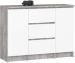 AKORD K100 Modern Komód Laminált Beton-Fehér