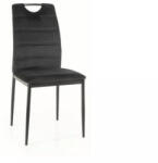 SIGNAL MEBLE Rip Velvet Elegáns Fekete Bársony Étkezőszék Fém Vázzal