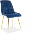 SIGNAL MEBLE Chic Elegance Bársony Étkezőszék Tengerészkék Arany Lábakkal