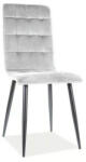 SIGNAL MEBLE Otto Velvet Steppelt Bársony Étkezőszék Világosszürke Fekete Vázzal