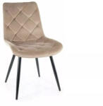 SIGNAL MEBLE Ralph Velvet Bársony Étkezőszék Sötétbézs Steppelt Kárpitozással