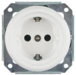 Bohemia Design porcelán retro fali aljzat, keret nélküli, SCHUKO 250V/16A, fehér K1-RAGX (BF0025)