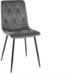 SIGNAL MEBLE Tom Velvet Luxus Étkezőszék Bársony Szürke Rombusz Mintás