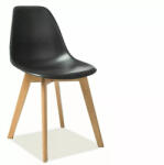 SIGNAL MEBLE Moris Modern PP Műanyag Szék Fekete Bükkfa Lábakkal