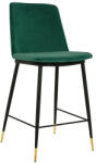 King Home Diego Bárszék Zöld Bársony Arany Lábvéggel