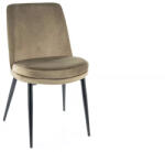 SIGNAL MEBLE Kayla Bluvel Olívazöld Bársony Étkezőszék Fekete Fém Vázzal