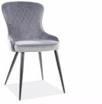 SIGNAL MEBLE Lotus Elegance Bársony Étkezőszék Szürke Rombusz Mintával