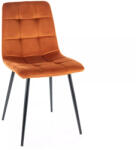 SIGNAL MEBLE Mila Velvet Fahéj Bársony Étkezőszék Fekete Fém Lábakkal