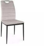 SIGNAL MEBLE Rip Velvet Bársony Étkezőszék Világosszürke Fém Vázzal