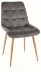 SIGNAL MEBLE Chic D Bársony Étkezőszék Szürke Tölgy Fém Steppelt