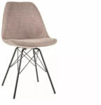 SIGNAL MEBLE Ken Brego Modern Étkezőszék Bézs Szövet Fekete Fém Vázzal