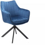 SIGNAL MEBLE Azalia Velvet Forgó Bársony Étkezőszék Tengerészkék Fekete Vázzal