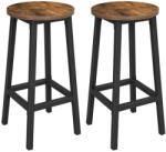 VASAGLE Alinru Ipari Bárszék Szett Rusztikus Barna Acélvázzal