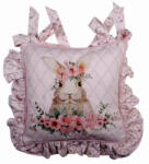 Clayre & Eef Párnahuzat Kötős 40X40cm, 100% Pamut, Flower Easter Bunny