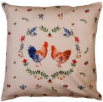 Clayre & Eef Párnahuzat 40X40cm, Pamut, Chicken And Rooster