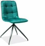 SIGNAL MEBLE Texo Bluvel Forgó Bársony Étkezőszék Zöld Steppelt