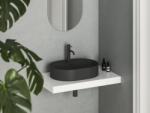RAVAK XJX0D155002 Ceramic Slim Shelf O 55 kerámiamosdó matt fekete (XJX0D155002)