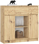 AKORD K100 Artisan Tölgy Komód 101 cm 2 Ajtós 3 Fiókos