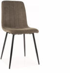 SIGNAL MEBLE Alan Brego Olívazöld Kárpitozott Étkezőszék Fekete Fémvázas