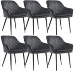 SONGMICS LDC088G01 Luxus Bársony Étkezőszék Szett Karfával Szürke