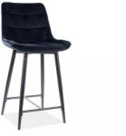 Signal Chic H-2 Velvet Bárszék Fekete Bársony Kárpitozással