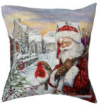 Clayre & Eef Textil Párnahuzat 45X45cm, Polyester, Télapó És Vörösbegy