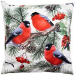 Clayre & Eef Textil Párnahuzat 45X45cm, 100% Polyester, Madarak Fenyőágon