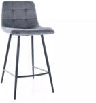 Signal Mila H-2 Bársony Bárszék Szürke Fém Vázzal