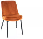 SIGNAL MEBLE Kayla Velvet Fahéjbarna Bársony Étkezőszék Fekete Fém Lábakkal