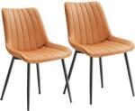 SONGMICS Étkezőszékek 2 Db-Os Konyhai Székkészlet Bársony Kárpitozott Szék, Karamell Barna