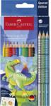 Faber-Castell Színes ceruza készlet, háromszögletű, FABER-CASTELL "Grip Dinoszaurusz" 10+3 különböző szín (201545) - nyomtassingyen