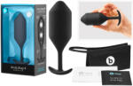 b-Vibe Snug Plug 4 - dop anal cu două bile (257 g, negru)