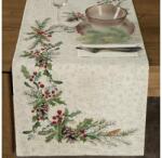 EUROFIRANY Gobelin karácsonyi asztali futó zsenília fonalból Szürke 50x110 cm +/-5%